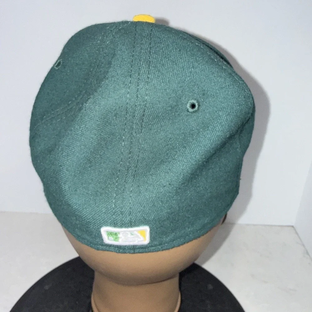 New Era 59FIFTY Oakland Athletics MLB Fitted 7 1/4  Cap Hat Green/Yellow nwot